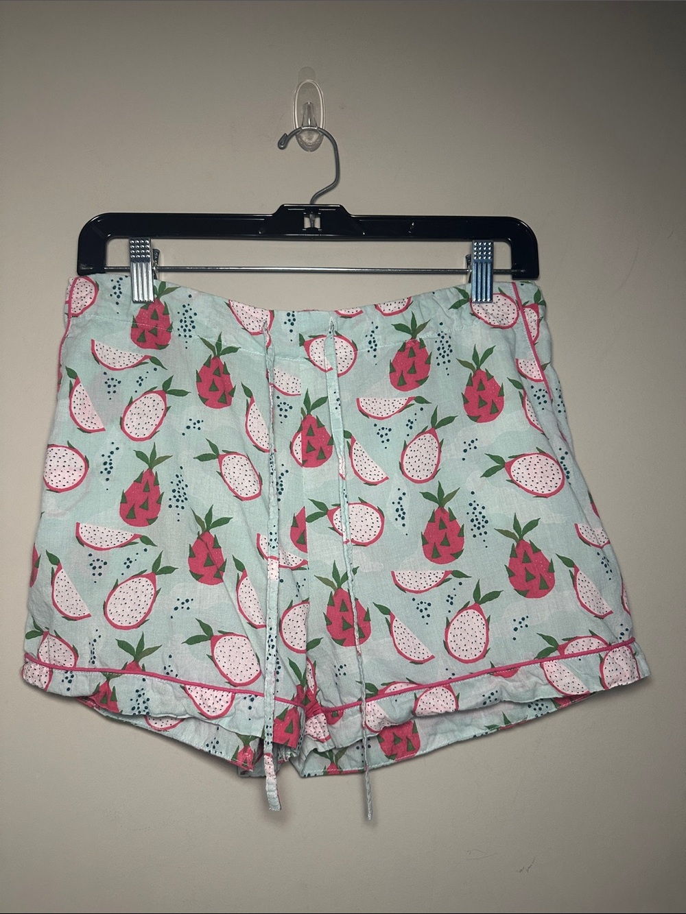 Mahogany Light Blue dragon fruit-Print with pink cotton Women's Shorts